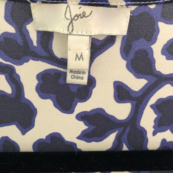 Navy long sleeve silk Joie blouse - Picture 2 of 5